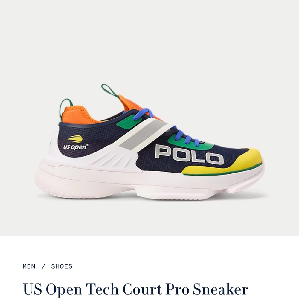 Polo by Ralph Lauren US Open Tech Court Pro Sneaker - Blue, Green, Orange